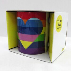 NEW Ceramic Coffee Mug Boxed Pride Heart Rainbow Design Gift